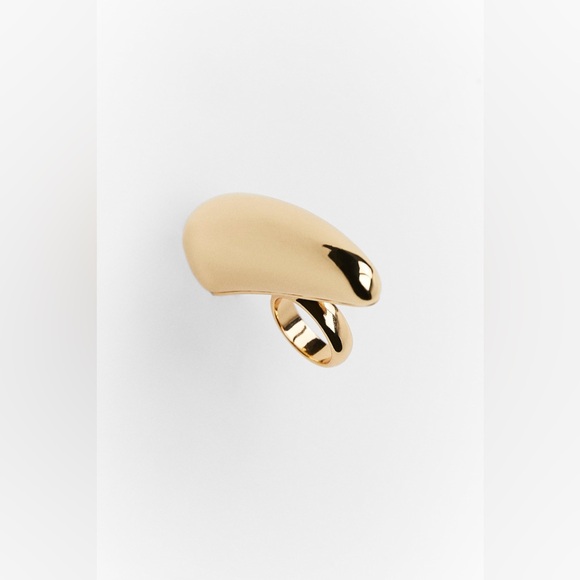 Zara Gold HORIZONTAL DROP RING NWT - Picture 2 of 9